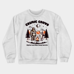 Cosmic Convo - Bigfoot and Alien Swap Secrets Crewneck Sweatshirt